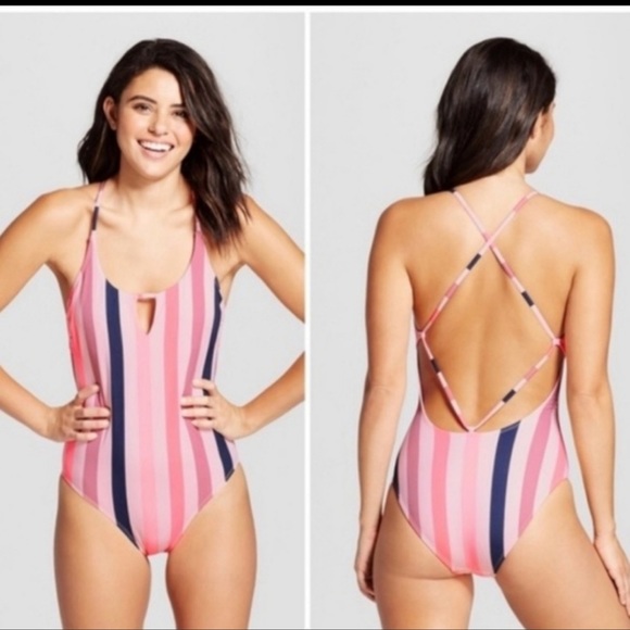 Pink Striped One Piece by Xhilaration - Picture 4 of 6